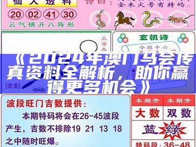 2024澳门传真最准的资料，最新信息与分析